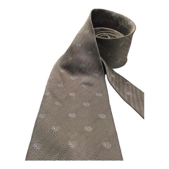 SULKA Beige Geometric Silk Tie Made In France 60"/3".3/4 EX COND - Picture 4 of 7